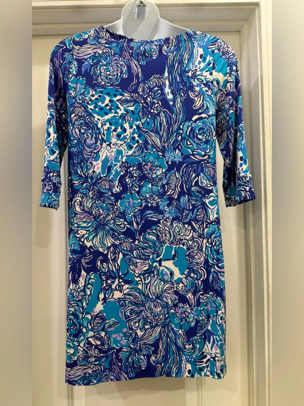 Lilly Pulitzer Sophie Girls Dress Royal Purple Cat Call Size XL 12/14